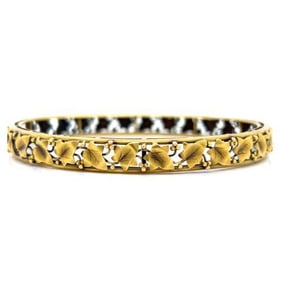 ART NOUVEAU French 18K Yellow Gold Bangle
