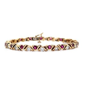 5.00 Ct Diamond & Ruby Bracelet
