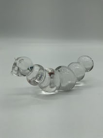 Clear Glass Caterpillar Figurine