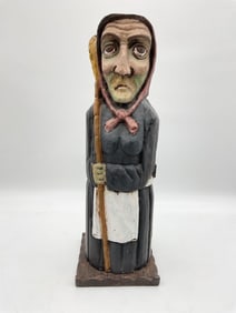 Folk Art Carved Witch Sarcophagus