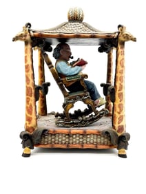 Whimsical Safari-Themed Reader Sculpture