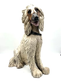 Ceramic statue of Afghan Hound dog