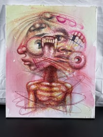 "Morbid Orchid" Mixed Media on Canvas