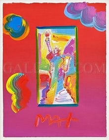 Peter Max 'Statue Of Liberty (Overpaint)'