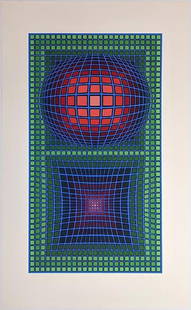 Victor Vasarely 'Composition': Artist: Victor Vasarely Medium: Serigraph On Paper Edition: Of 250 Size: 45 x 27.75 inches Additional Details: Hand signed and numbered. I