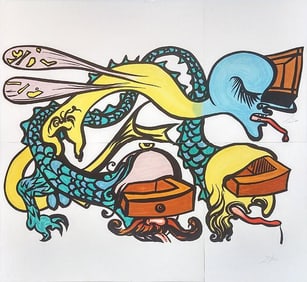 Salvador Dali 'Puzzle Of Life (Idra A Tre Teste) Lithograph