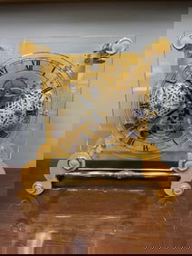 Roger Cornet “Horlogerie d’Art?? Skeleton Mantel Clock