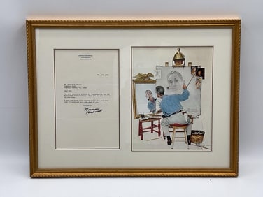 Norman Rockwell Self-Portrait with Typed Letter With COA