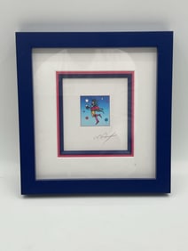 "Star Catcher on Blue" by Peter Max (German/American, b.1937) Lithograph