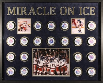 "Miracle on Ice" USA Mens Olympic Hockey Team Autographed Pucks