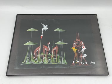 Maasai and Cranes by Mayo African Art