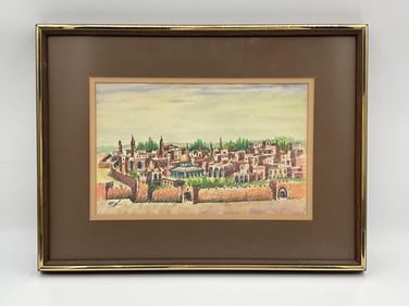 Water Color Cityscape of Jerusalem by Mogi