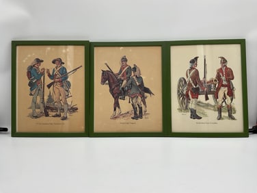 Revolutionary War Soldier Prints Set of 3