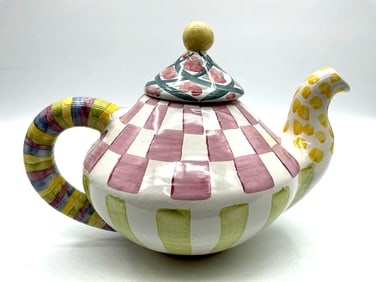 MacKenzie-Childs Hand-Painted Teapot