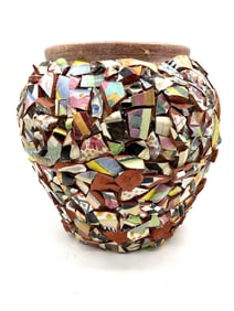Mosaic Terracotta Pot in MacKenzie-Childs Style