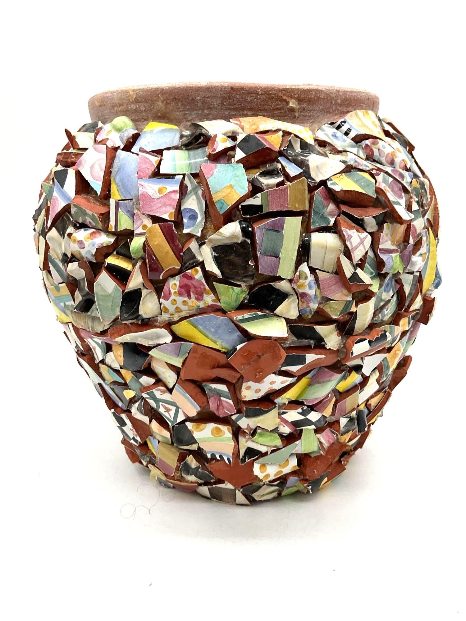 Mosaic Terracotta Pot in MacKenzie-Childs Style (1 of 3)