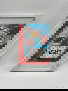 E.N.T. Anatomy Collage by Daniel Garcia (Cuban/American) Mixed Media: Framed mixed media work by Daniel Garcia combining anatomical diagrams of the ear, nose, and throat with graphic elements and text in a layered conceptual composition. Dimensions: H17in L13in Medium: