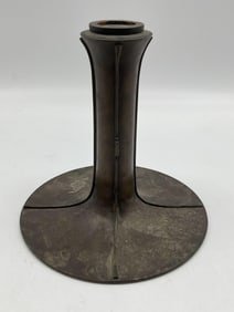 Arts and Crafts Style Bronze Candlestick Bronze