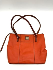 Dooney & Bourke Orange Leather Tote Bag