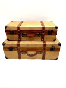 Vintage Canvas and Leather Trimmed Travel Case Mixed media