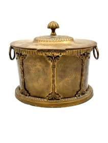 Lidded Victorian Brass Container