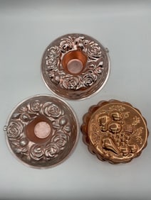Pair of Vintage Copper Baking Molds
