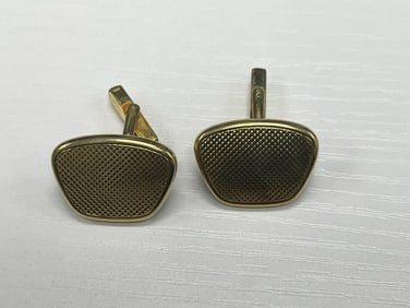 Vintage Gold-Tone Textured Cufflinks