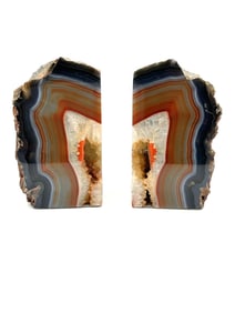 Polished Agate Geode Bookends