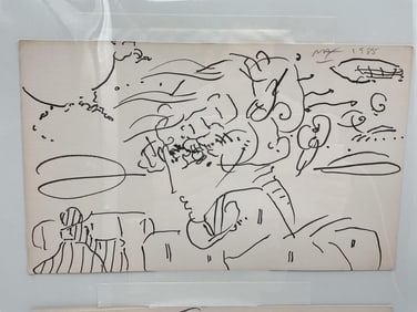 Original Ink Drawing By Peter Max 1