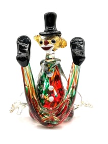 Murano-Style Art Glass Clown with Top Hat