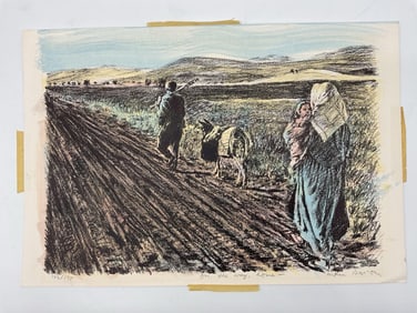 "On the Way Home" by Arthur Bar-on(Israel, b.1943) Lithograph