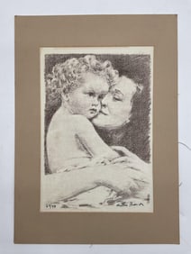 Mother's Embrace by Arthur Bar-on(Israel, b.1943) Lithograph