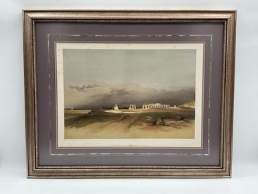" Ruins of the Memnonium Thebes" by David Roberts (England, 1796-1864) Lithograph