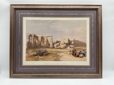 "Fragments of the Great Colossi at Memnonium" by David Roberts (England, 1796-1864) Lithograph