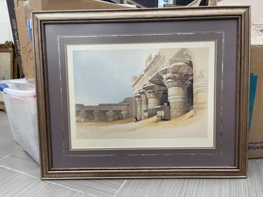 "Great Temple of Edfu" by david Roberts (England, 1796-1864) Lithograph