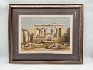 "Portico of the Temple of Kalabshi" by David Roberts (England, 1796-1864) Lithograph