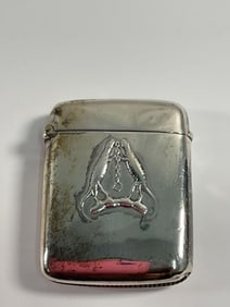 Antique Mowbry Old Wares Stirling Silver Vesta Case w/ Two Lizards (Match Safe Env 38)