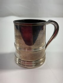 Antique Tankered Sterling Silver Mini Mug Vesta (Match Safe env 51)