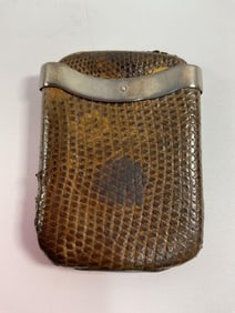 Antique H&J Snakeskin Stirling Silver Vesta Case (Match Safe env 52)