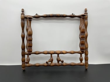 Vintage Wooden Spindle Folding Quilt / Wig / Coat / Hat Rack
