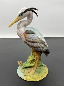 Blue Heron Vintage Lefton KW 217 Crane Porcelain Figurine