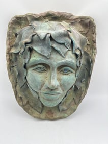 Leaf-Haired Face Sculpture - Artist Unknown