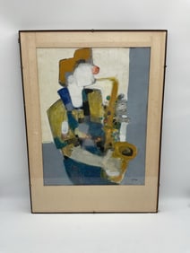 Saxophone Player by Claude Aliotti(France, 1925-1989) Watercolor