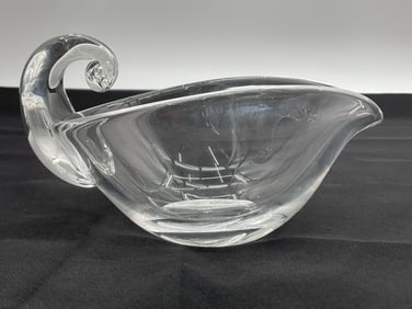 Steuben Snail Gravy Boat / Olive Dish
