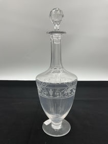 1894 Cognac Baccarat Clear Crystal Croizet Royal Reserve Footed Carafe / Decanter