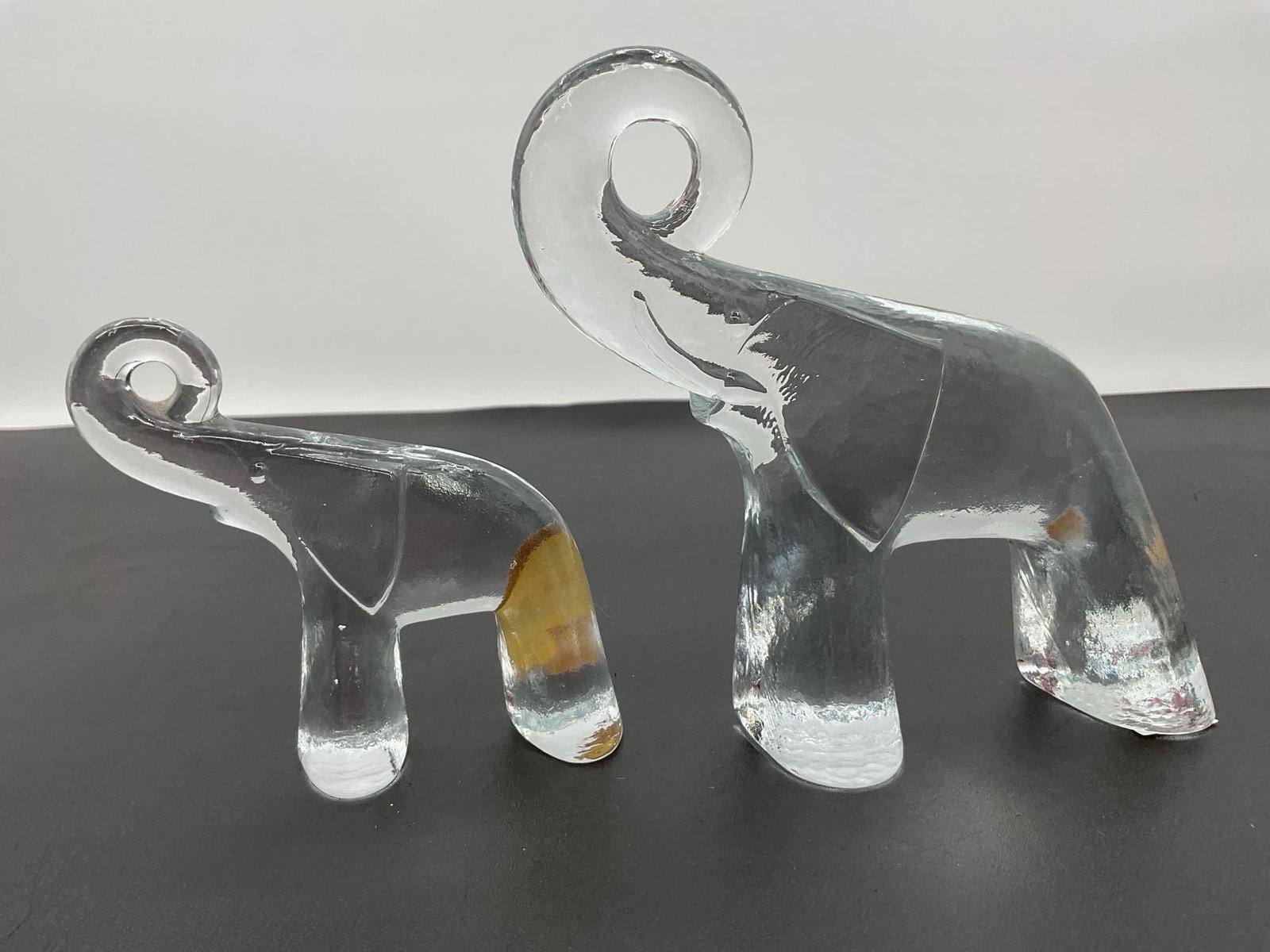 Modern Abstract Glass Elephant Pair - Box 2 (1 of 4)