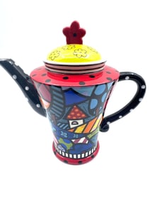 Romero Britto Tall Teapot with Flower Lid