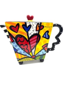 Romero Britto “Hearts?? Ceramic Teapot