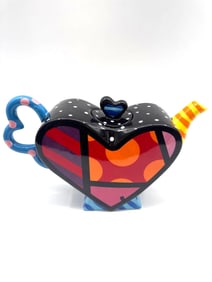 Romero Britto Heart-Shaped Ceramic Teapot