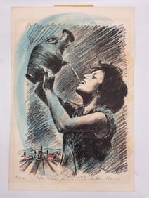 "Cannon Fodderr"n by Arthur Bar-On (Israel, b.1943) Lithograph